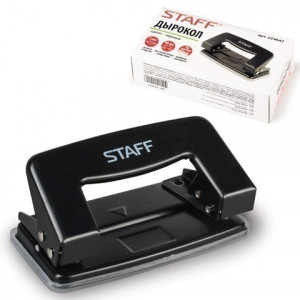 457462 Дырокол "STAFF" металлический черный