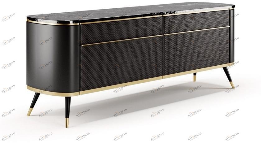 SM Living Couture Лакированный буфет с распашными дверцами и кожаными ящиками Couture Mda_02