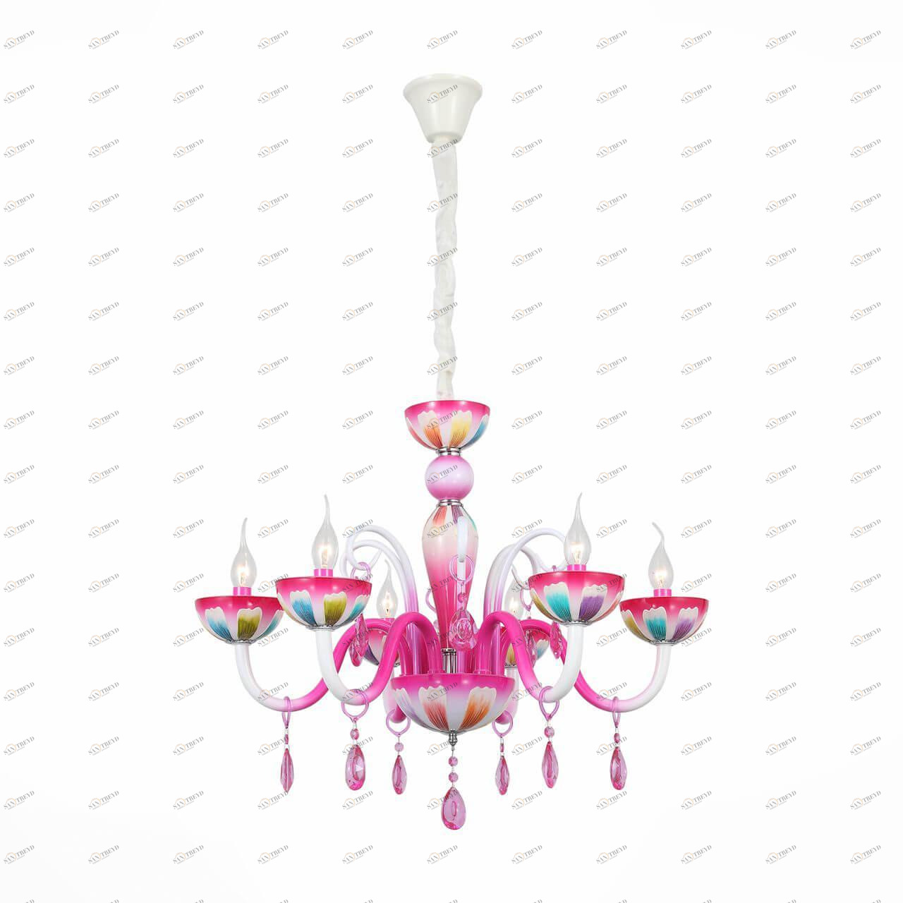 Детская подвесная люстра с подвесками Tulipano ST LUCE TULIPANO 326480 Розовый 