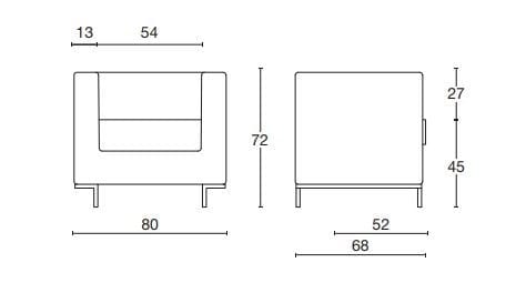 Тканевое кресло с подлокотниками Diemme Холл ARCH-00031673 - Вид №6
