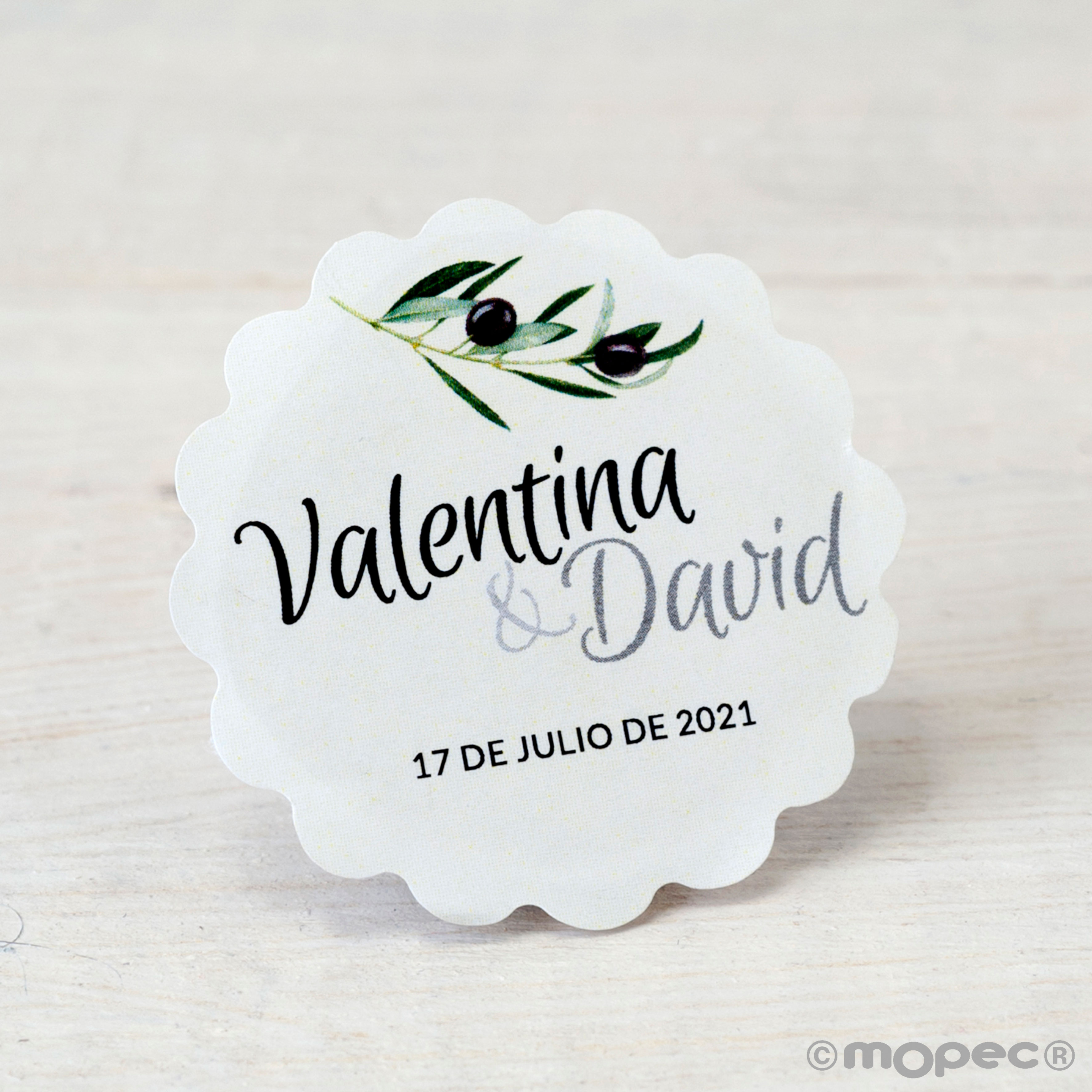 X431 PERS. 24 Клеящие этикетки пользовательские волны «оливковые ветки» Dekoraniaevents Bodas 