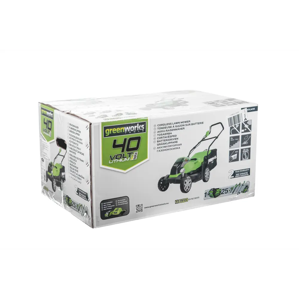 Газонокосилка аккумуляторная GreenWorks 2501907UA 40 В 35 см 1x2 Ач АКБ и ЗУ входит в комплект 80172924 STLM-2153947  - Вид №6