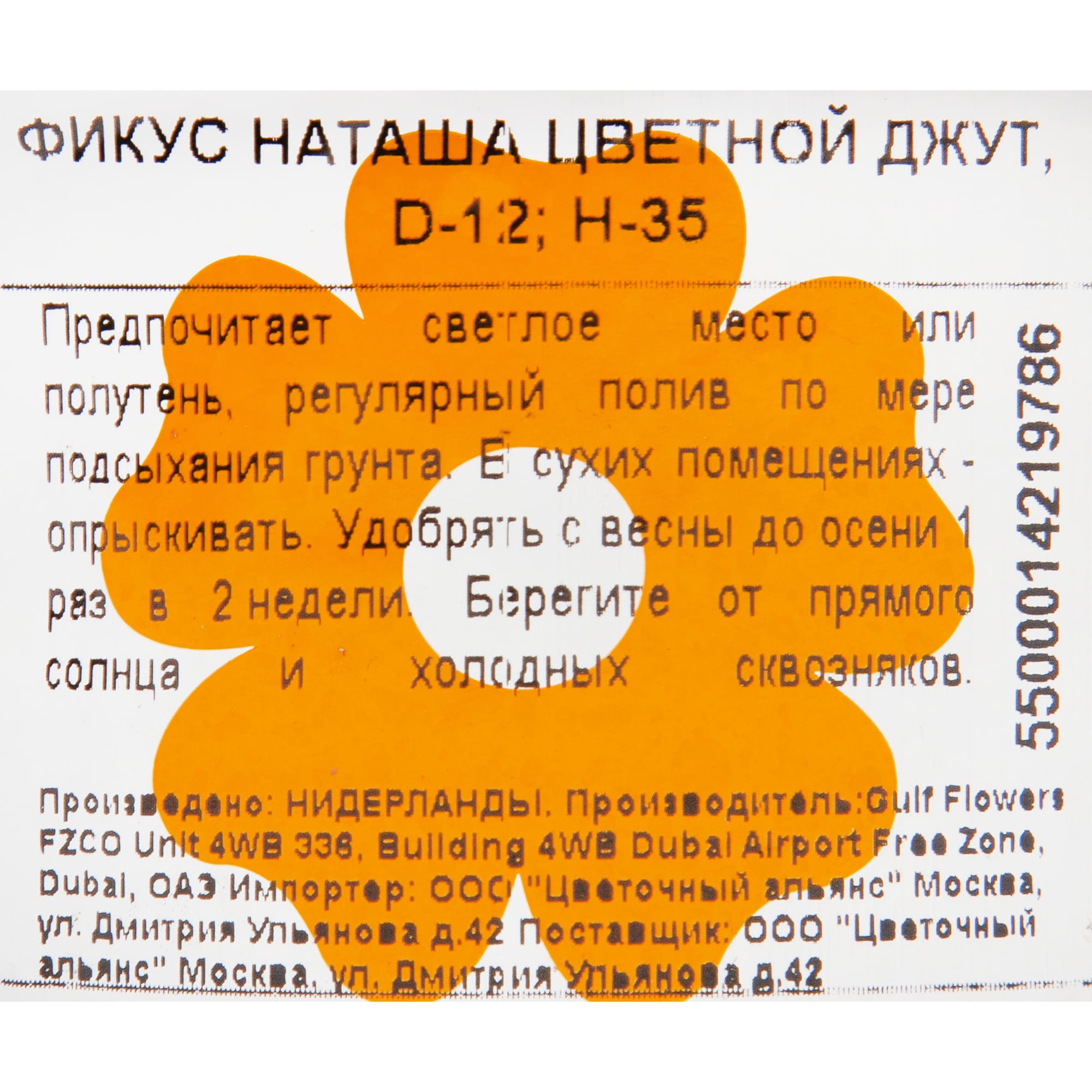 82850358 Фикус "Наташа цветной джут" 12х35 см Santreyd  - Вид №2