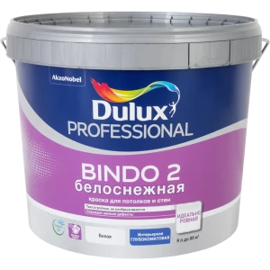 83505765 Краска для стен и потолков Dulux Bindo 2 глубокоматовая цвет белый 9 л STLM-1544612
