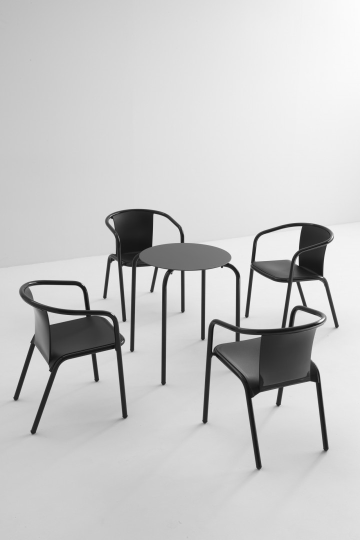 MX 518 Стол с рамой из анодированного алюминия с глянцевым или порошковым покрытием, штабелируемый. Et al. MX - Вид №3