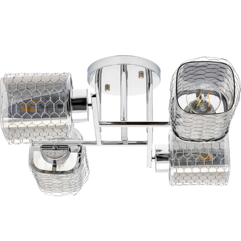 Люстра потолочная Ritter Palermo 52522 6 4 лампы Е27 цвет хром STLM-2119844 - Вид №1