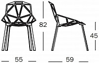 Magis Chair One SD461 Стул черный, выполнен полностью из алюминия в цвете ножки - сиденье: black - black. - Вид №12