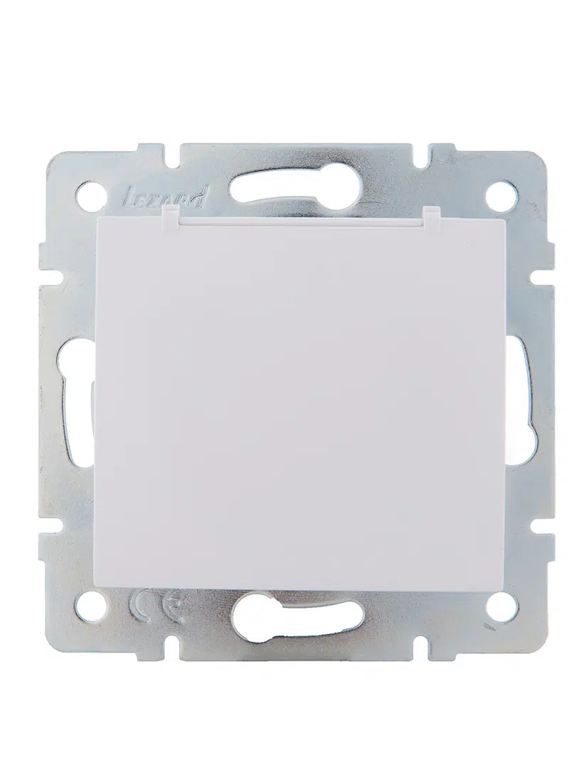 KARINA Розетка сз с крышкой белый LEZARD 707-0288-123В