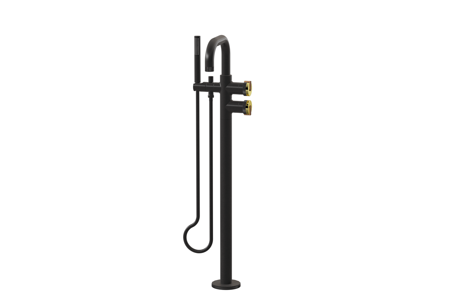 E-11557-R1PB-L1BRG-BK Смеситель напольный отдельностоящий (внешняя часть) GRAFF MOD+