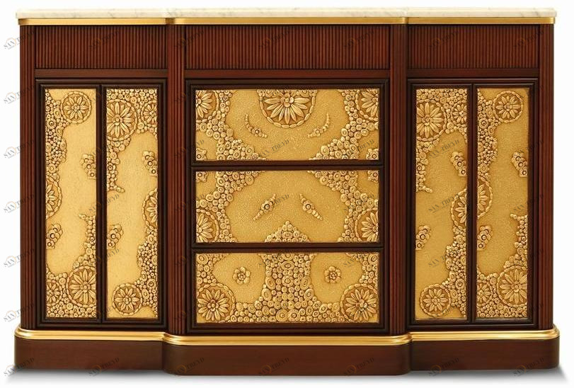 Arnaboldi Interiors Комод с ящиками из дерева и каррарского мрамора sun-id-1453686