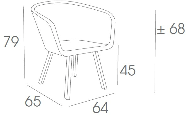 FueraDentro Садовый стул из синтетического волокна с подлокотниками Shell sun-id-1436726 - Вид №1