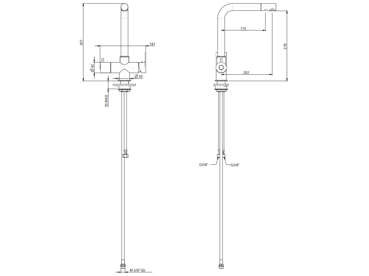 Однорычажный смеситель для кухни с одним отверстием Rubinetterie Frattini Птолемей ARCH-00116851 - Вид №2