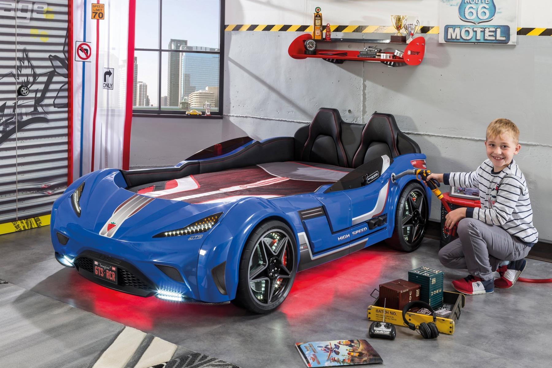 Кровать-машина с подсветкой 100х190 см синяя GTS CILEK  00-3832327 Синий Santreyd  - Вид №2