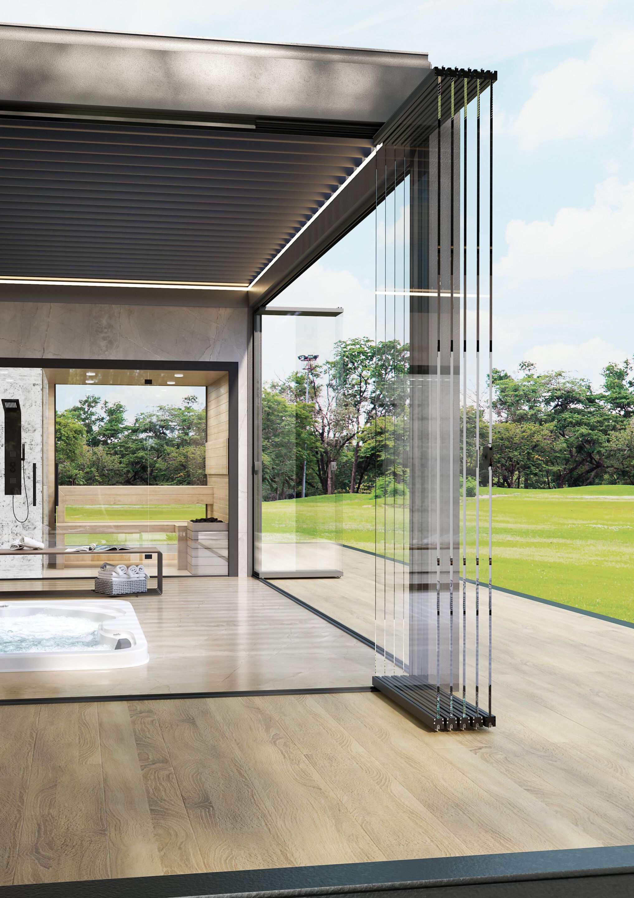 Алюминиевое складное окно SUNROOM системы Tuttovetro ARCH-00075691 - Вид №1