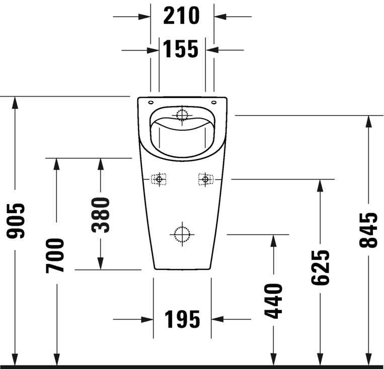 2812302600 Настенный писсуар, уринал с мушкой Duravit ME BY STARCK - Вид №3