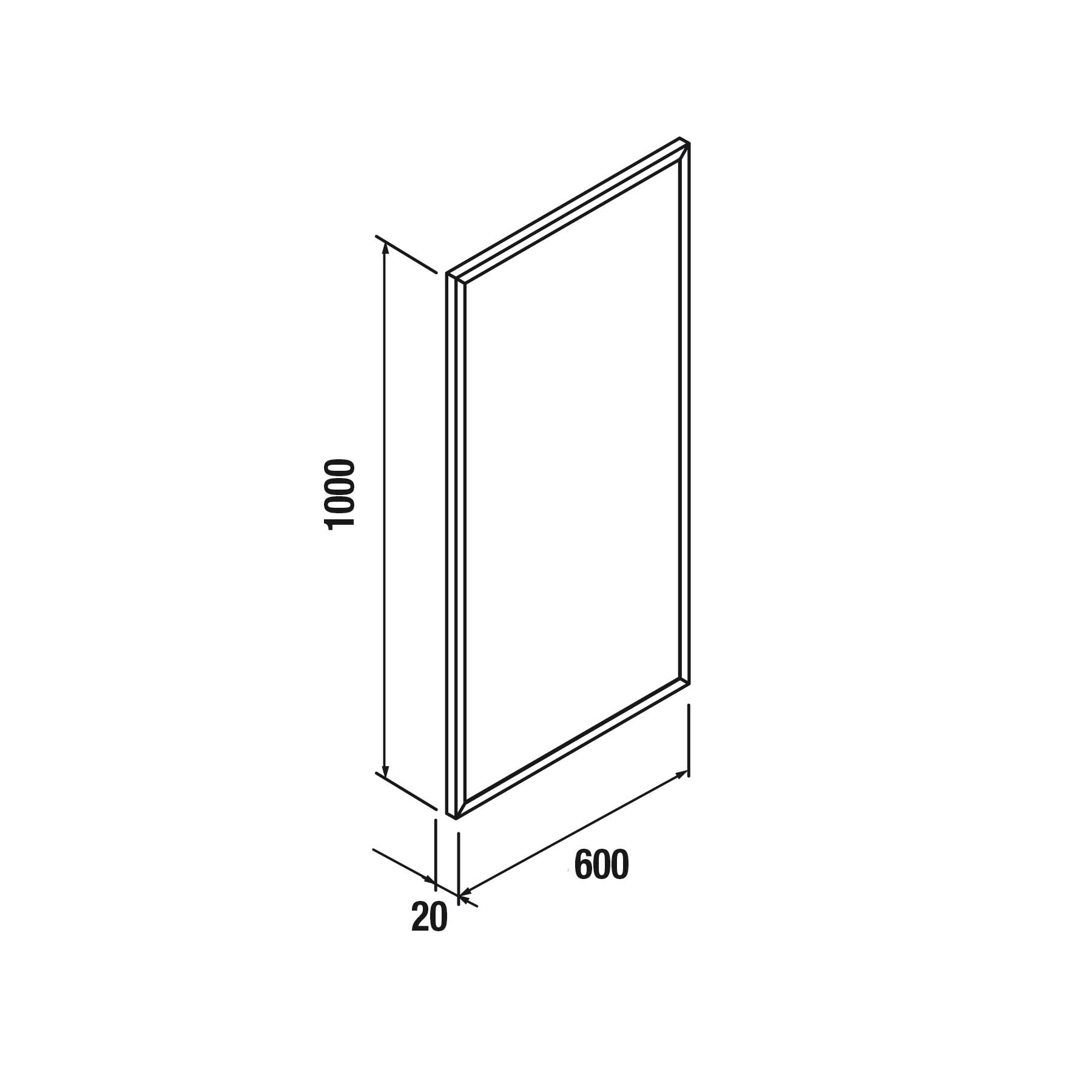 25640 SALGAR Зеркало VINCI 1000 MATT BLACK 600 x 1000 мм - Вид №2