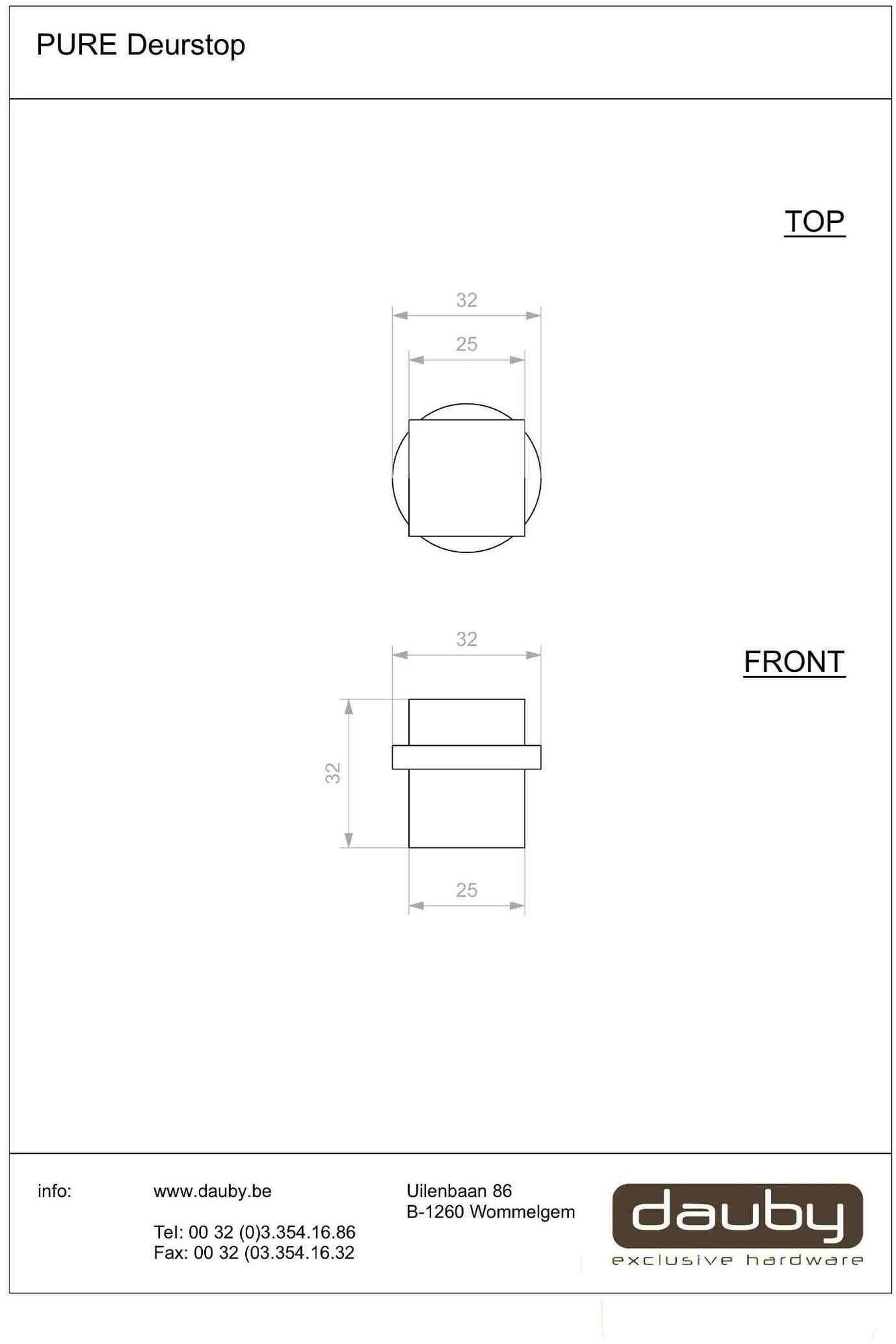 Dauby Дверной ограничитель Pure® 15092 - Вид №1