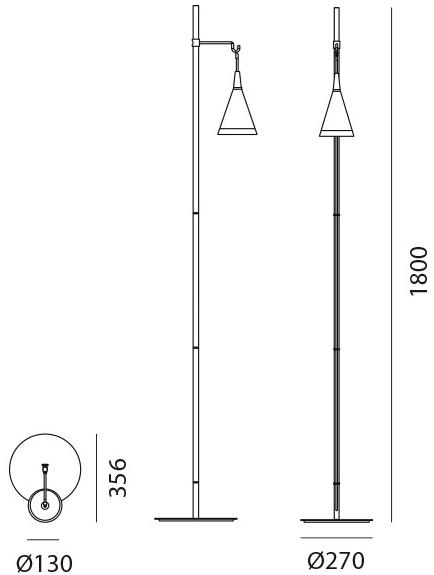 Artemide Светодиодный торшер из боросиликатного стекла Vigo 1941030a - Вид №3