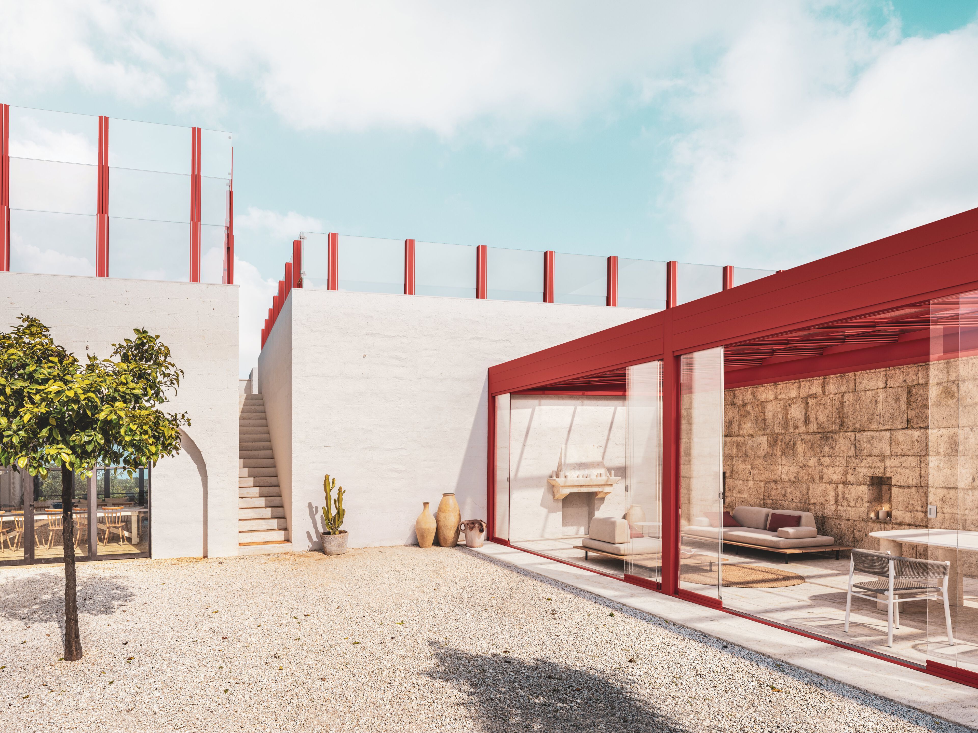 Телескопическая парапет с двумя или тремя панелями с фиксированным защитным стеклом Protezioni парео ARCH-00134631 - Вид №3