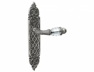 0A1741.B85Y.71 Дверные ручки на пластинах с кристаллами сваровски Античное серебро