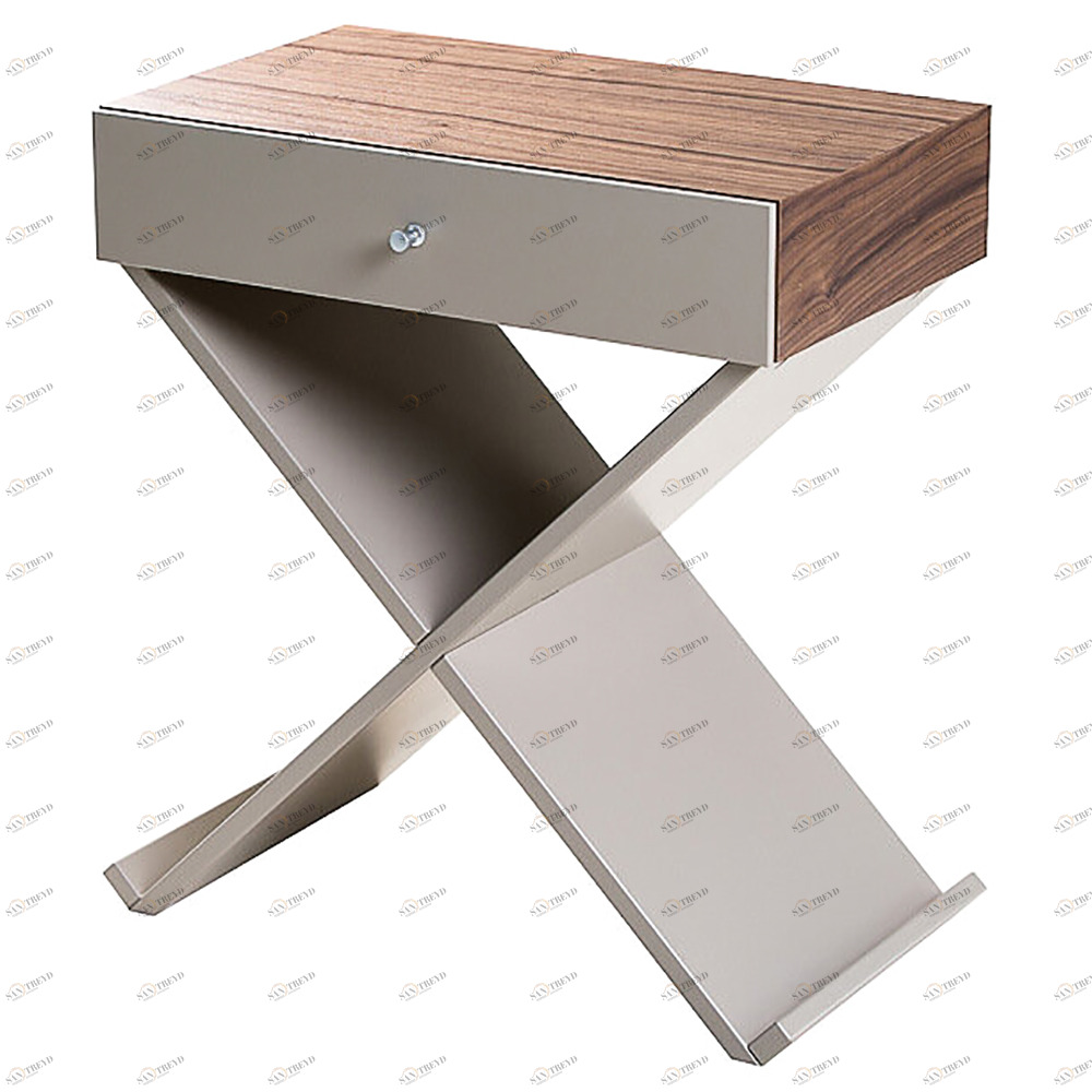 Прикроватная тумбочка дизайнерская серая Bonn BRAGIN DESIGN  256381 Серый 