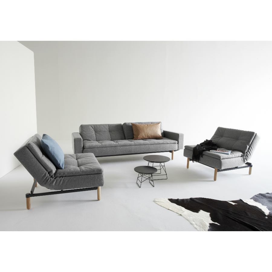 Кресло Dublexo с ножками Stem из светлого дерева и черной рамой, темно-серый Innovation Living DUBLEXOCH563 - Вид №2