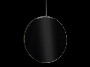 Круглое потолочное зеркало с металлической рамкой