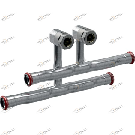 GEBERIT 24047 Комплект крестовин Geberit Mapress из углеродистой стали для подключения радиатора к подающему и обратному трубопроводу, с резьбовым соединением с цанговым кольцом под евроконус 