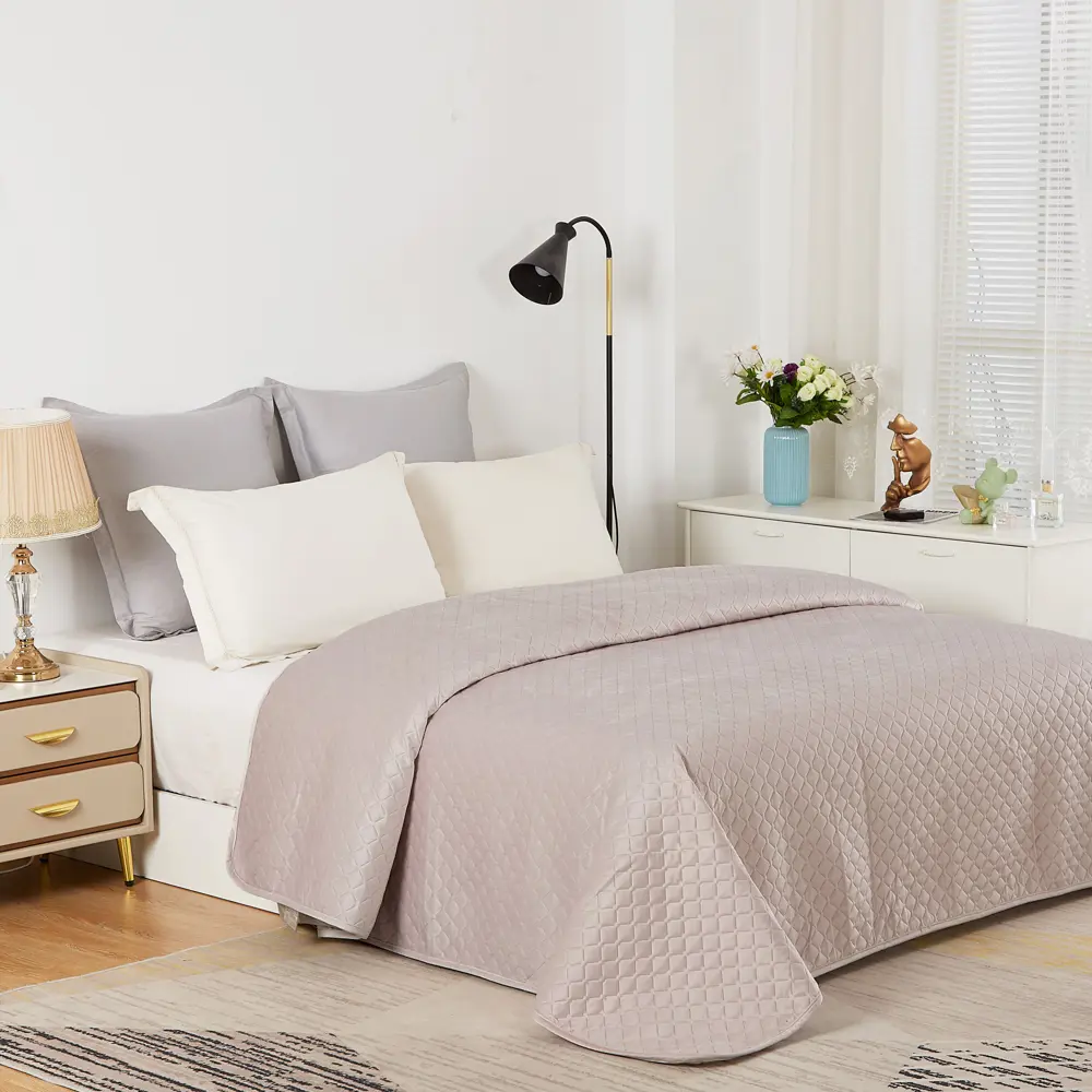 Santreyd Velvet — велюровое покрывало 200×220 см нежного розового оттенка 88035634 STLM-1357781 - Вид №4