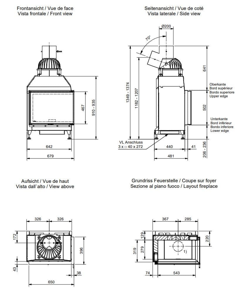 Стальной дровяной угловой камин RÜEGG K ARCH-00059142 - Вид №3