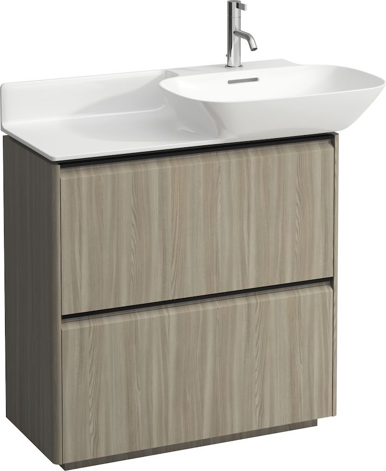 H4030041102601 Шкафчик для раковины, напольный, 2 ящика, ручка черный алюминий LAUFEN PRO - Вид №2