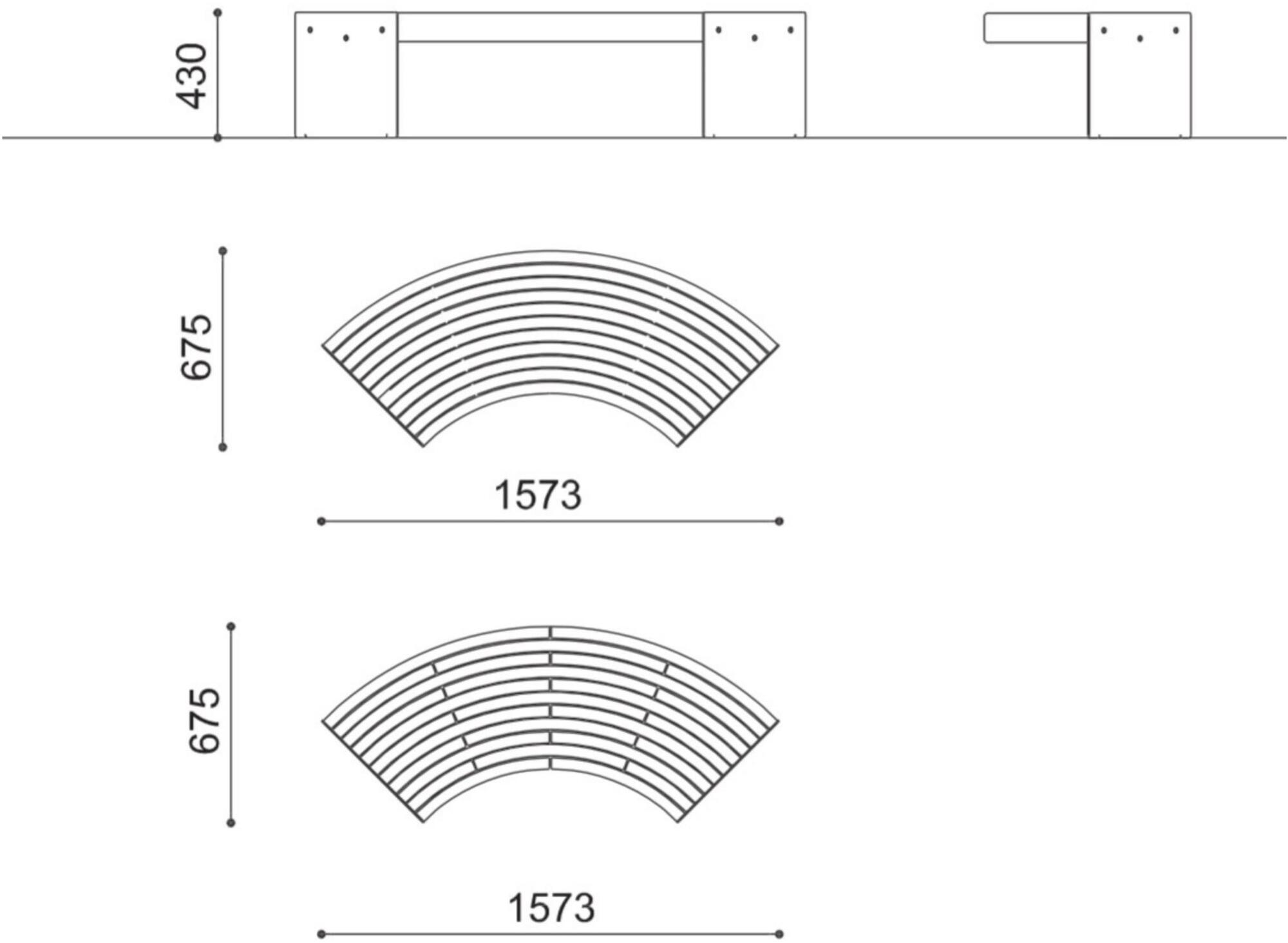 City Design Круглая модульная скамья из оцинкованной стали Lena Lena s - Вид №2