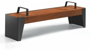 City Design Скамья из стали и дерева с подлокотниками без спинки Fòla Fòla b