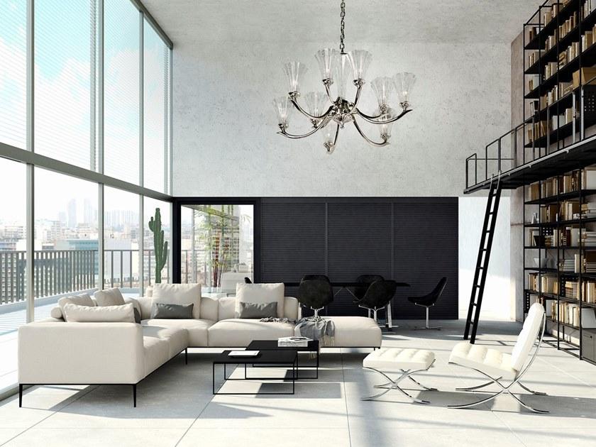 Possoni Illuminazione Люстра из полированного никеля со стеклом из листового серебра Prisca 160/6+3 - Вид №1