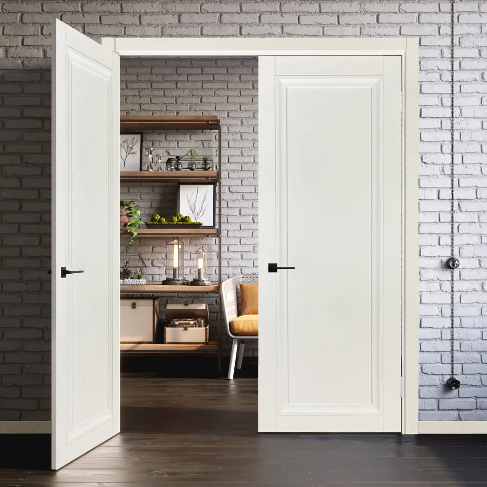 Комплект двери Нобиле глухая 90x200 см полипропилен белый с добором 150 мм МАРИО РИОЛИ STLM-2133819 - Вид №2