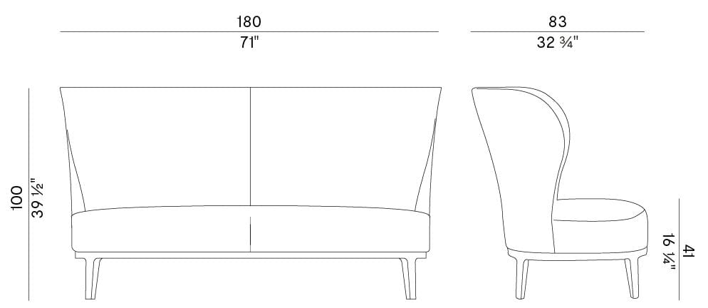 Тканевый диван с высокой спинкой Potocco весна ARCH-00079885 - Вид №2