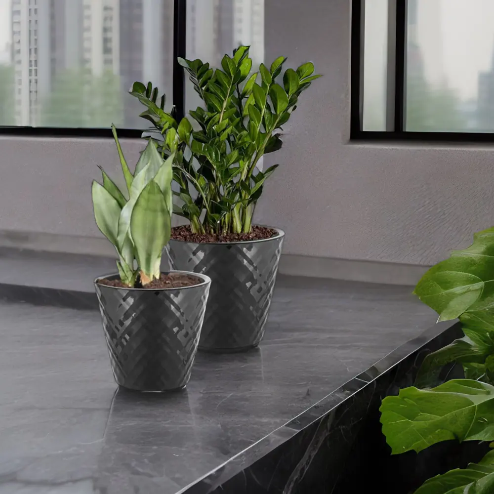 Горшок цветочный Ingreen Manhattan ø28 см h25.3 см v11 л пластик оникс 89356149 STLM-2187298 - Вид №3