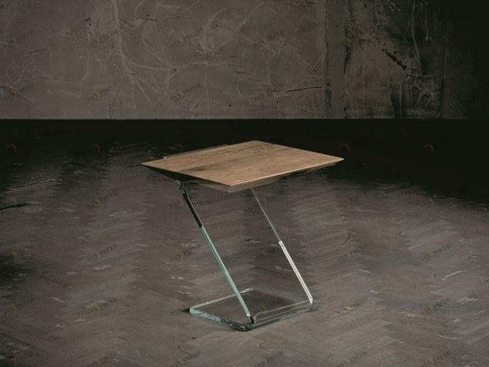 AltaCorte Квадратная тумбочка из дерева и стекла Ecolab night Lb-zn7172