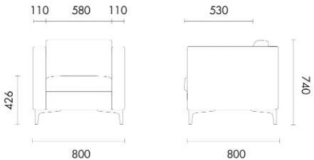 Grado Design Кресло из ткани с подлокотниками Block sun-id-1346929 - Вид №3
