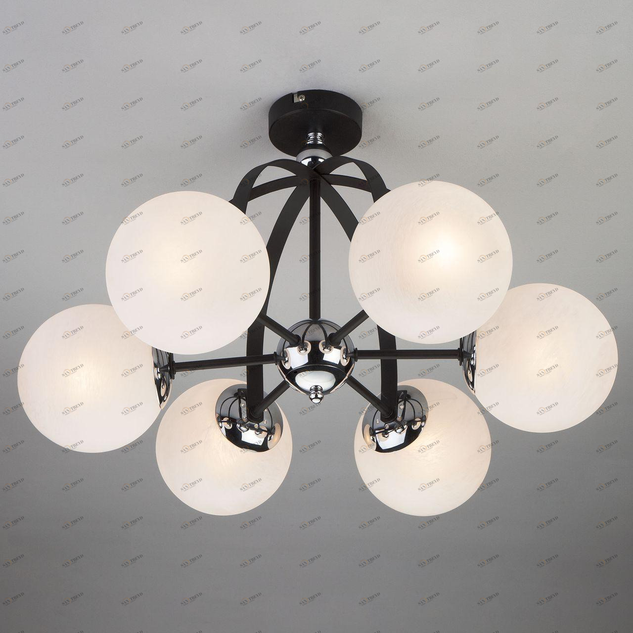 Потолочная люстра Eurosvet Globe 70082/6 хром/черный EUROSVET GLOBE 184387 Белый