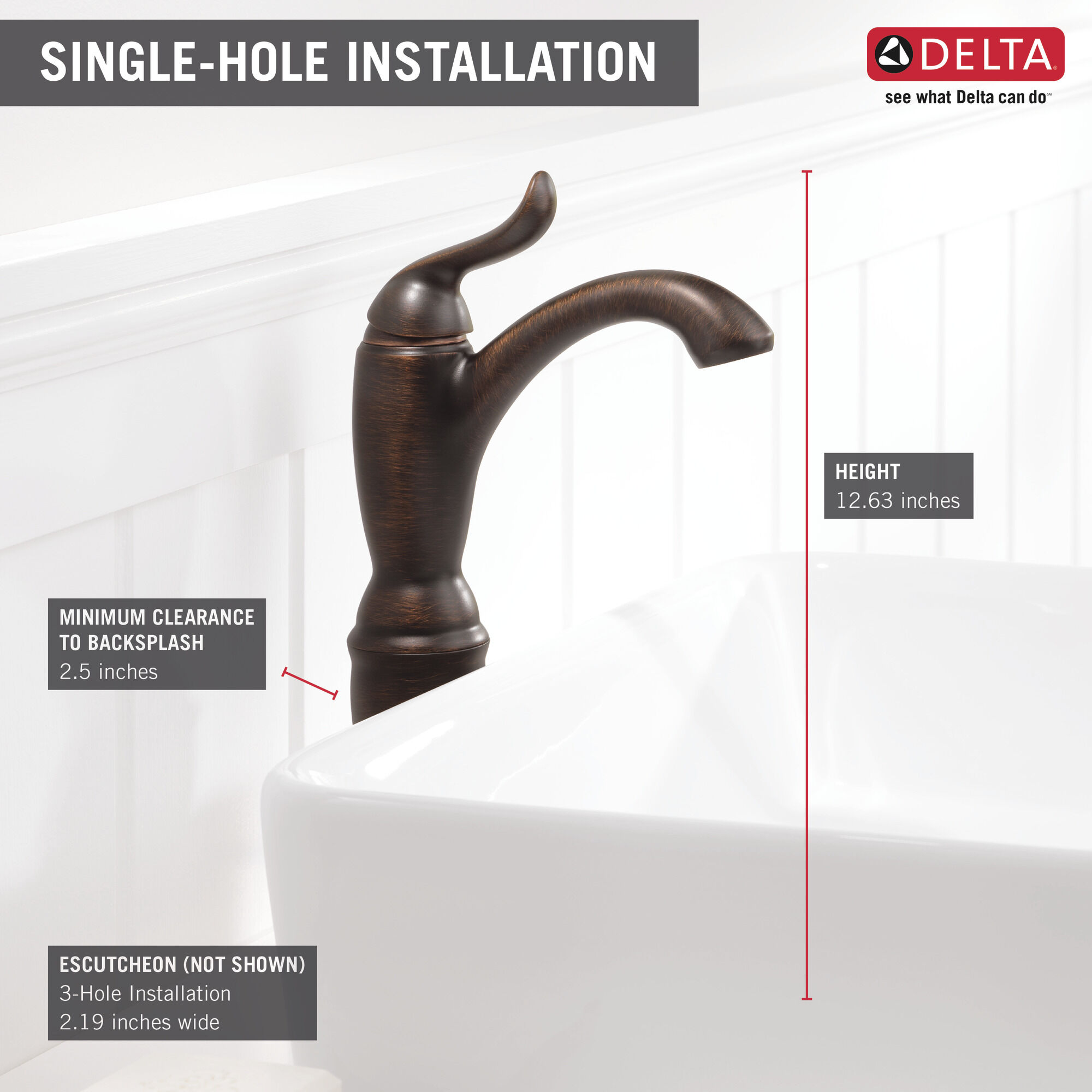 794-RB-DST Смеситель для ванной комнаты с одной ручкой Delta Faucet Linden Венецианская бронза  - Вид №2