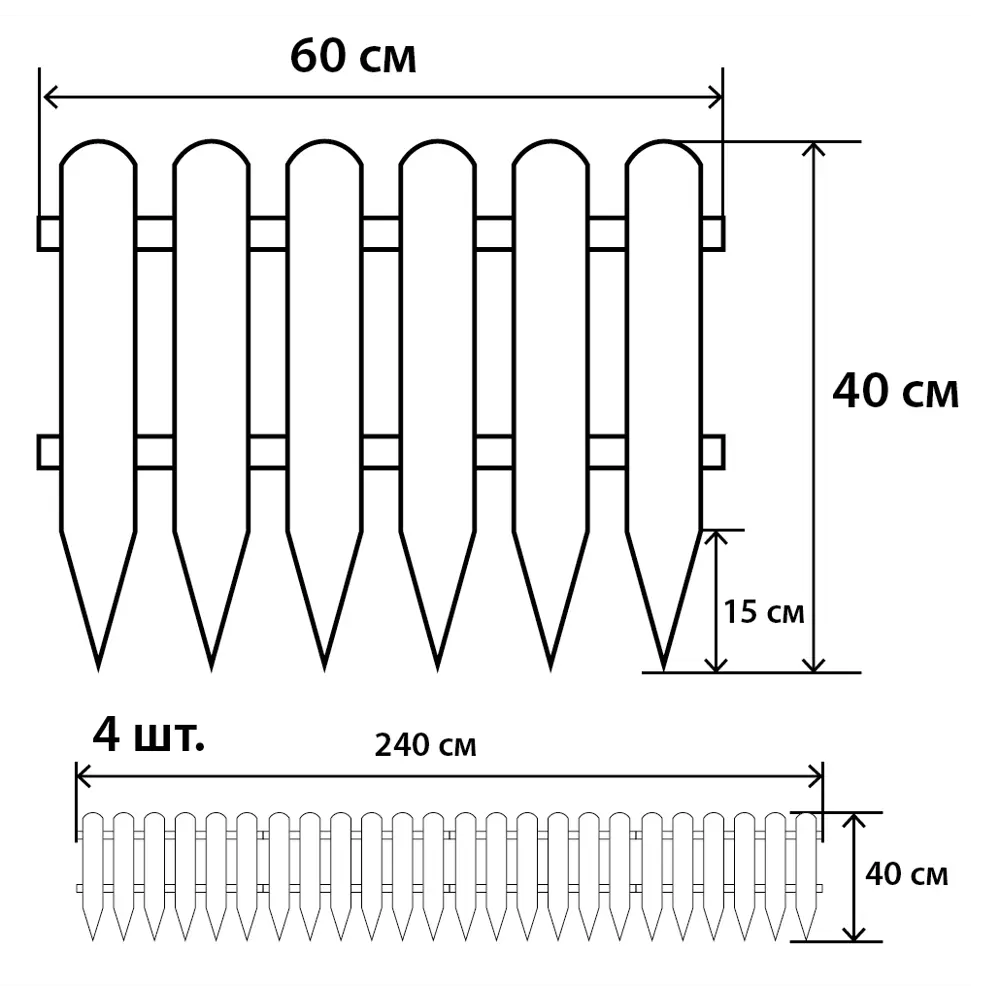 ПРОТЭКТ Декоративное садовое ограждение 60 см для ландшафтного дизайна 84720030 STLM-0952577 - Вид №2