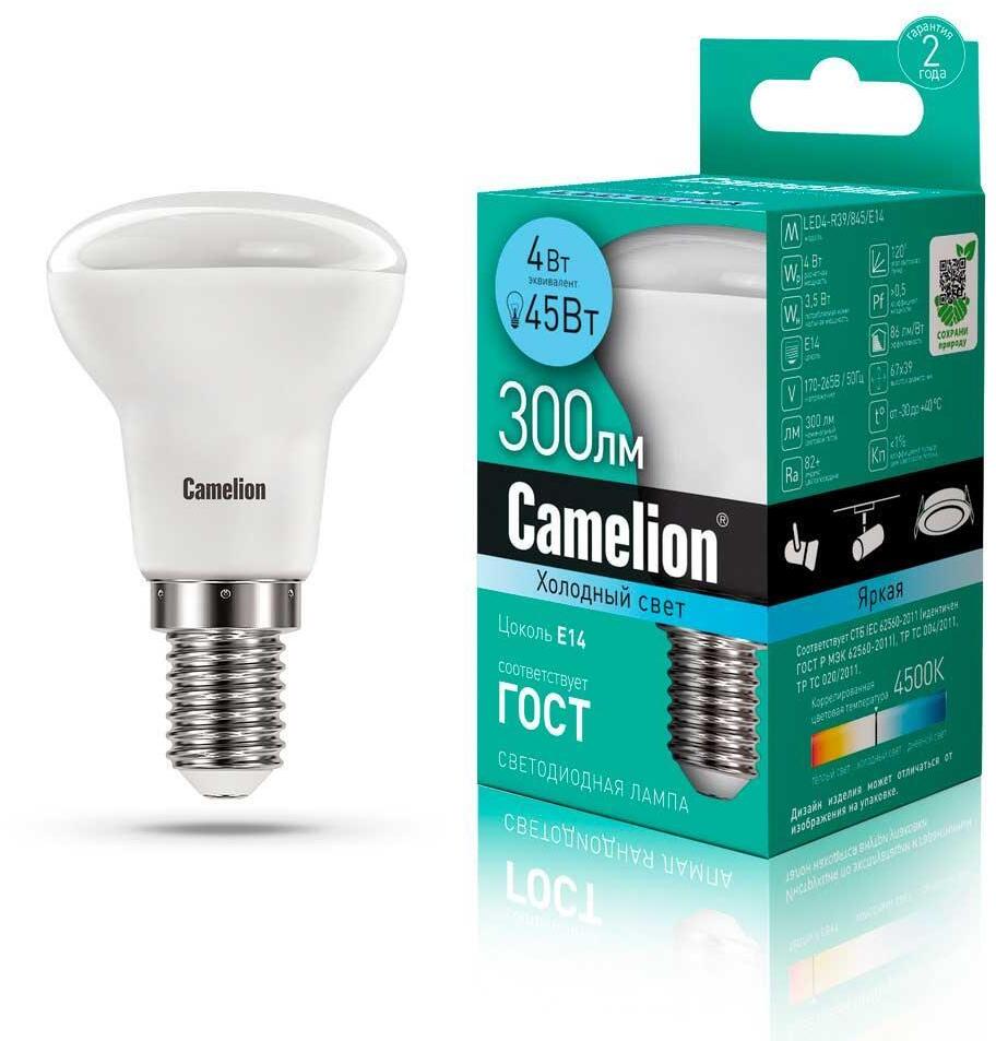 LED4-R39/845/E14 Лампа светодиодная E14 4W 4500K 13354 Camelion