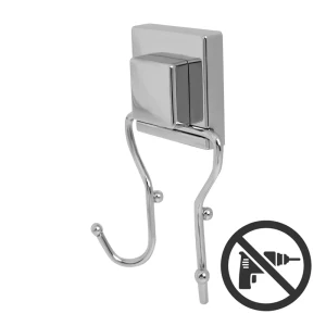 Крючок двухрожковый Sensea «Smart Lock» на присоске цвет хром