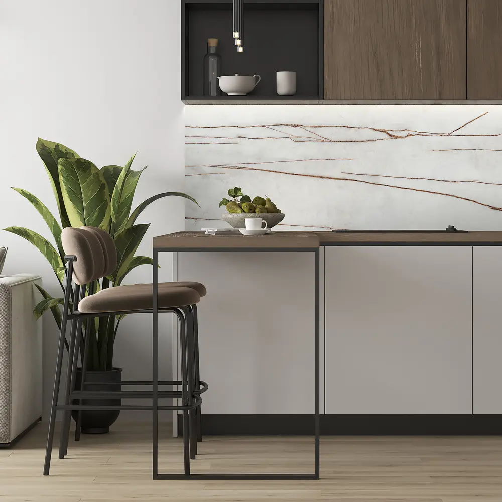Стеновая панель Alumoart Rosso Venato Brown 55.1.4 240x60x0.4 см алюминий цвет белый 89379590 STLM-2127293  - Вид №4
