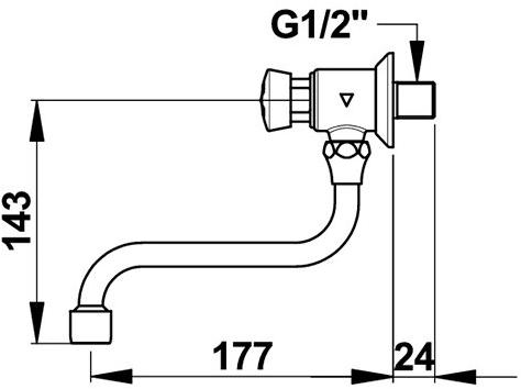 Порционный кран Presto P612 31815 с поворотным изливом 31815.0 - Вид №1