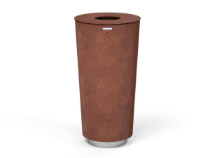 Стальная корзина для мусора Corten™ с крышкой для наружного использования