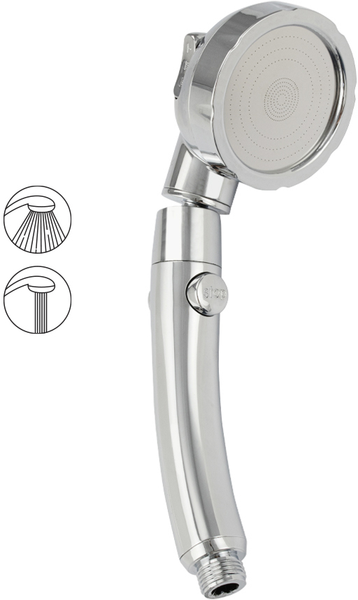 GFmark - Лейка душевая, 2 режима, массажная, с ультратонким распылением, код: 6023