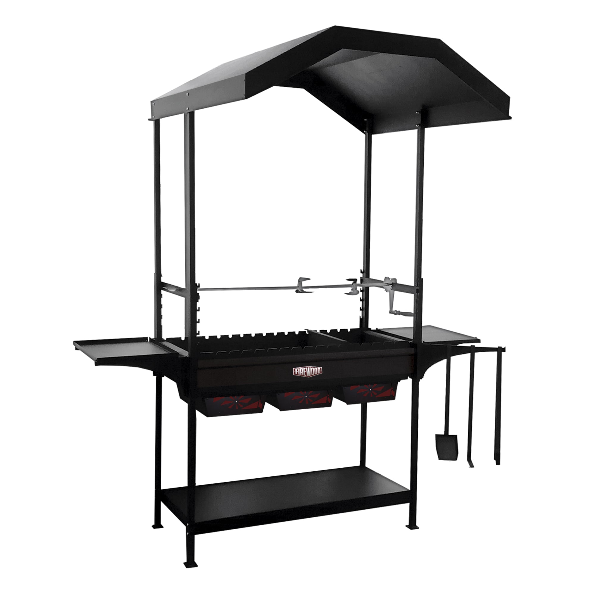 85324438 Мангал стационарный Firewood Кронос 49x34.5x116 см сталь черный Santreyd 