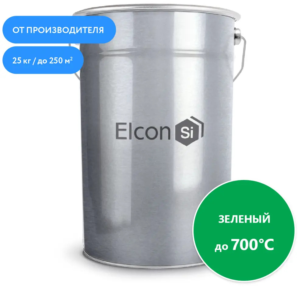 91106795 Эмаль термостойкая Elcon Max Therm цвет зеленый 25 кг STLM-0487665